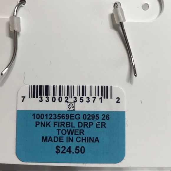 Charter Club Pink Silver Faux Pearl Drop Earrings - Picture 6 of 8